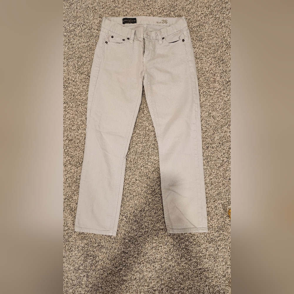 J. Crew Light Gray Cropped Matchstick Pants